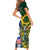 South Africa And United States Rugby Family Matching Short Sleeve Bodycon Dress and Hawaiian Shirt 2023 Springboks Combine Eagles - Wonder Print Shop