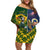 South Africa And United States Rugby Off Shoulder Short Dress 2023 Springboks Combine Eagles - Wonder Print Shop