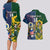 Custom South Africa And United States Rugby Couples Matching Long Sleeve Bodycon Dress and Hawaiian Shirt 2023 Springboks Combine Eagles - Wonder Print Shop