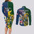 Custom South Africa And United States Rugby Couples Matching Long Sleeve Bodycon Dress and Long Sleeve Button Shirts 2023 Springboks Combine Eagles - Wonder Print Shop