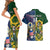 Custom South Africa And United States Rugby Couples Matching Short Sleeve Bodycon Dress and Hawaiian Shirt 2023 Springboks Combine Eagles - Wonder Print Shop