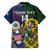 Custom South Africa And United States Rugby Family Matching Long Sleeve Bodycon Dress and Hawaiian Shirt 2023 Springboks Combine Eagles - Wonder Print Shop