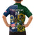 Custom South Africa And United States Rugby Family Matching Off Shoulder Short Dress and Hawaiian Shirt 2023 Springboks Combine Eagles - Wonder Print Shop