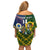 Custom South Africa And United States Rugby Family Matching Off Shoulder Short Dress and Hawaiian Shirt 2023 Springboks Combine Eagles - Wonder Print Shop