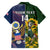 Custom South Africa And United States Rugby Family Matching Short Sleeve Bodycon Dress and Hawaiian Shirt 2023 Springboks Combine Eagles - Wonder Print Shop