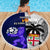 Fiji And Scotland Rugby Beach Blanket Fijian Tapa Pattern With Thistle - Wonder Print Shop