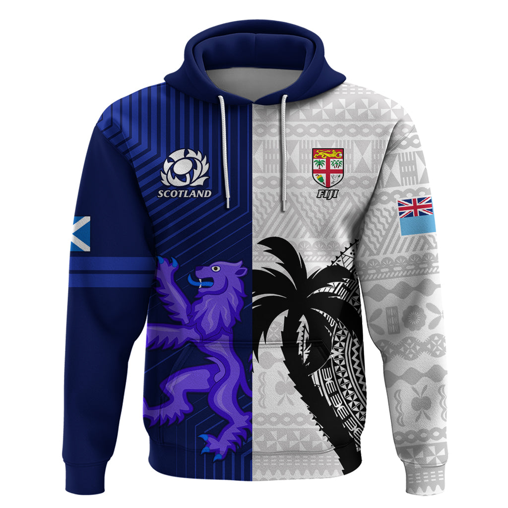 Fiji And Scotland Rugby Hoodie Fijian Tapa Pattern With Thistle - Wonder Print Shop