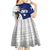 Fiji And Scotland Rugby Kid Short Sleeve Dress Fijian Tapa Pattern With Thistle - Wonder Print Shop