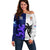 Fiji And Scotland Rugby Off Shoulder Sweater Fijian Tapa Pattern With Thistle - Wonder Print Shop