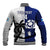 Custom Fiji And Scotland Rugby Baseball Jacket Fijian Tapa Pattern With Thistle - Wonder Print Shop