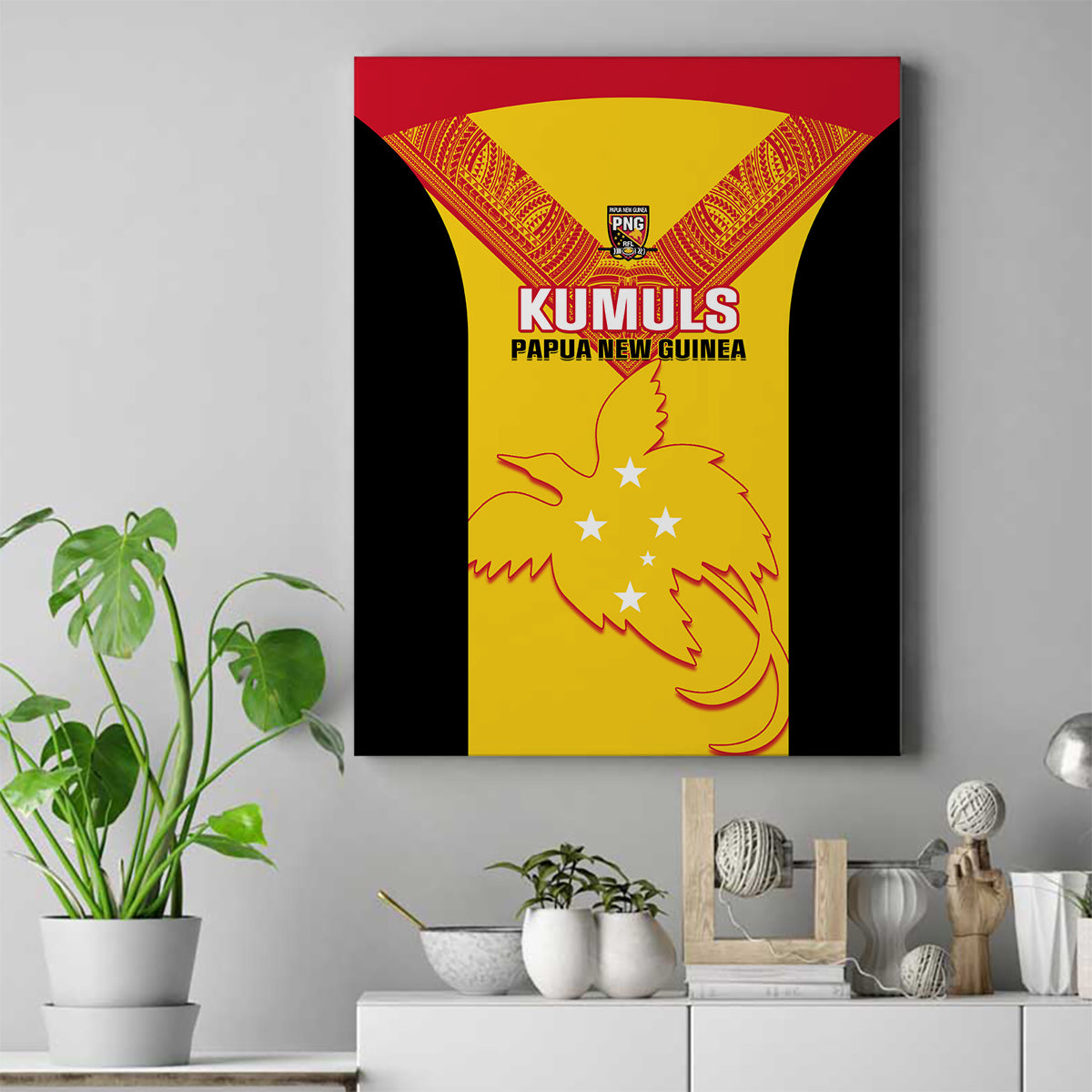 Papua New Guinea Rubgby Canvas Wall Art Pacific 2023 Go PNG Kumuls - Wonder Print Shop