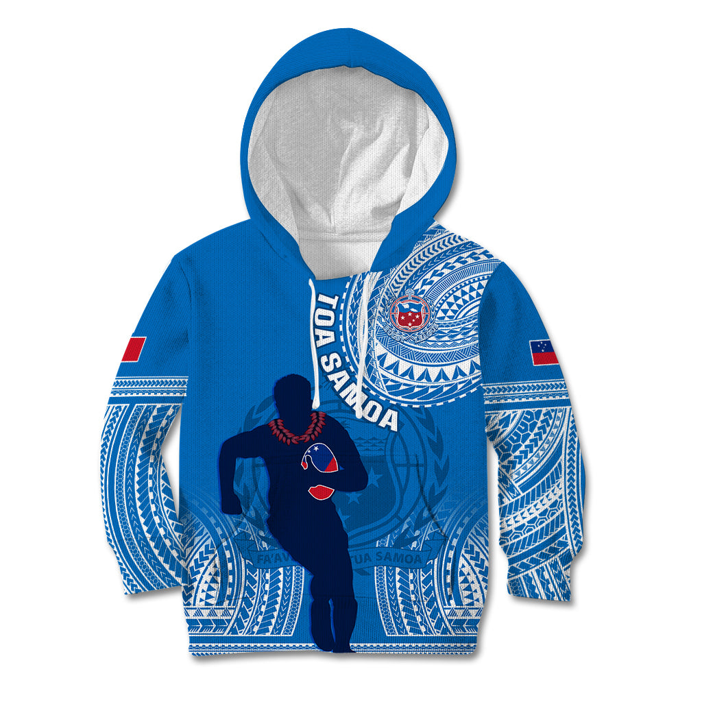 Custom Samoa Rugby Kid Hoodie Pacific 2023 Go Toa Samoa - Wonder Print Shop