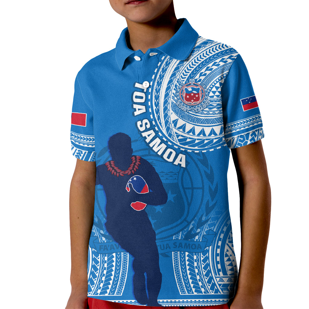 Custom Samoa Rugby Kid Polo Shirt Pacific 2023 Go Toa Samoa - Wonder Print Shop