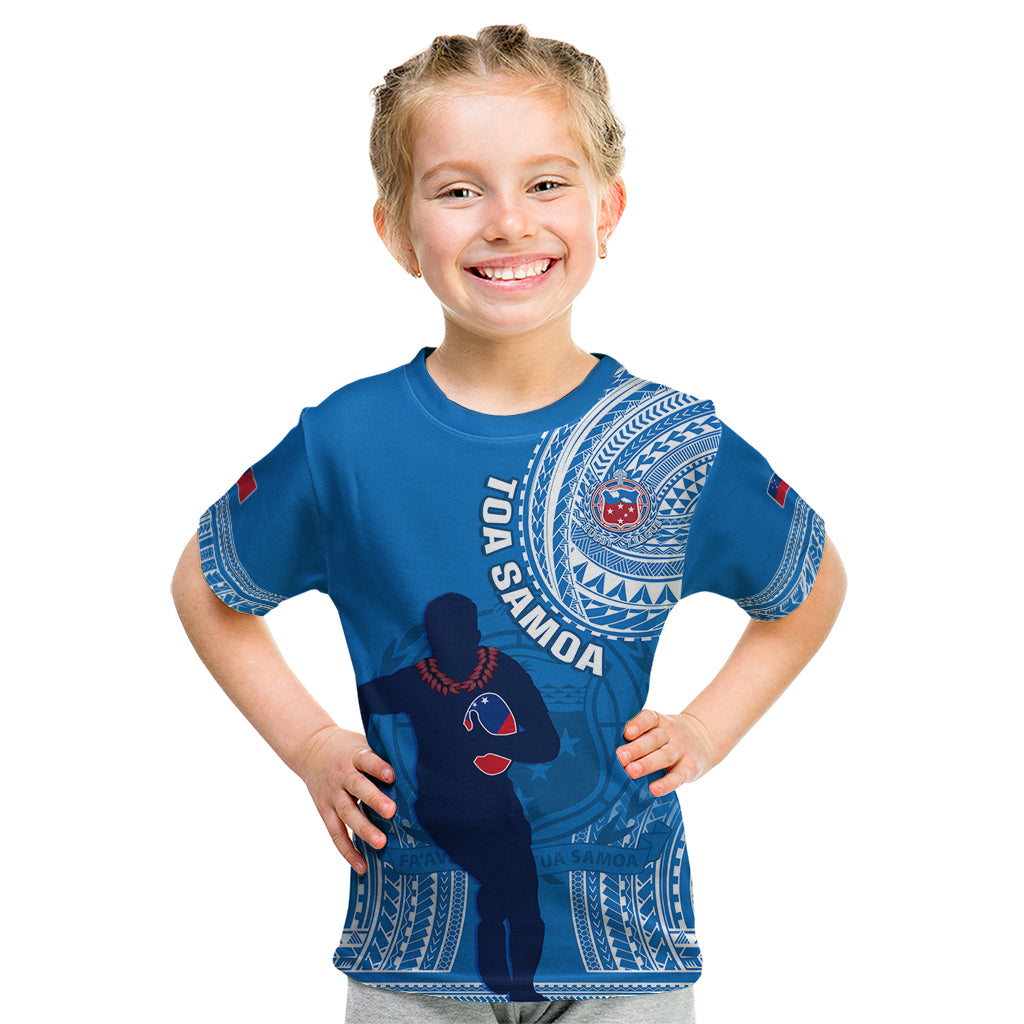 Custom Samoa Rugby Kid T Shirt Pacific 2023 Go Toa Samoa - Wonder Print Shop