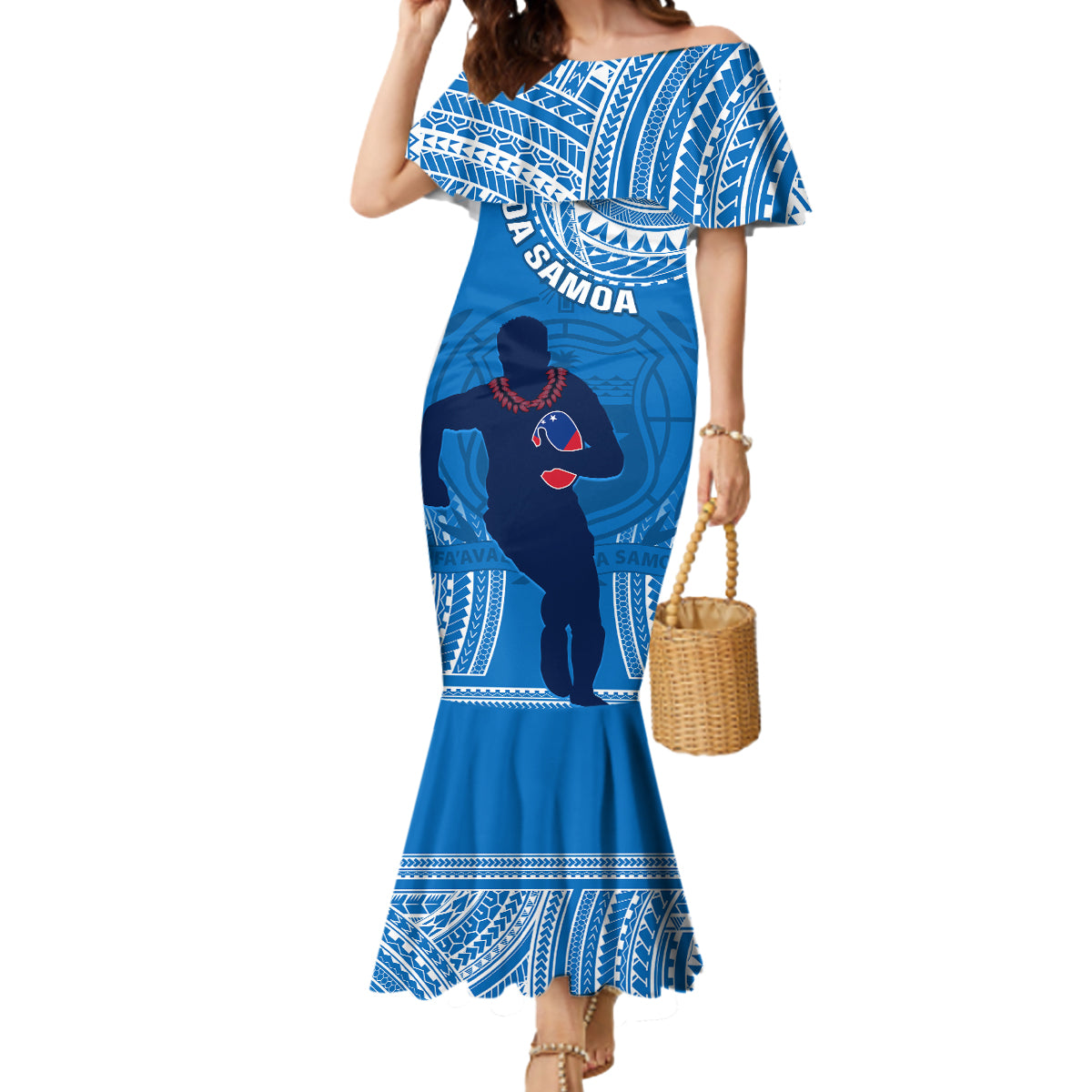 Custom Samoa Rugby Mermaid Dress Pacific 2023 Go Toa Samoa - Wonder Print Shop