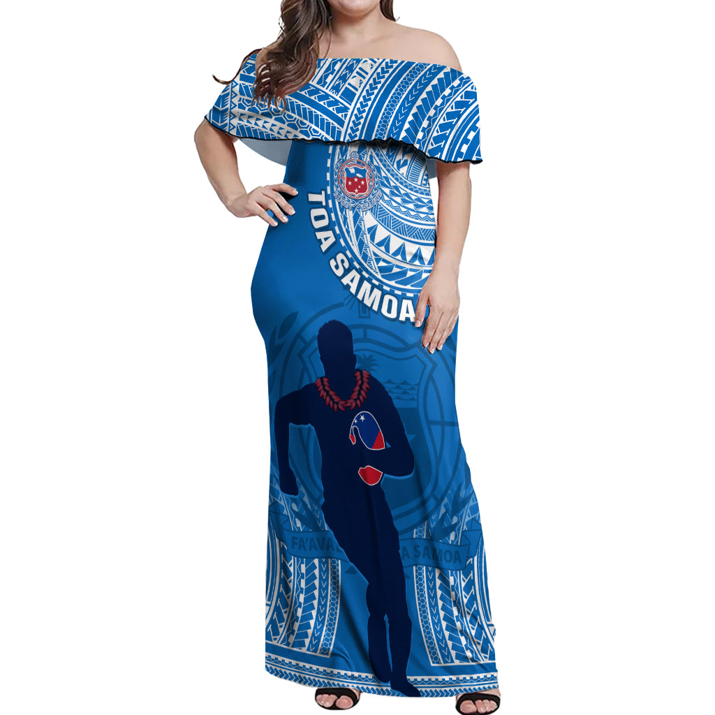 Custom Samoa Rugby Off Shoulder Maxi Dress Pacific 2023 Go Toa Samoa - Wonder Print Shop