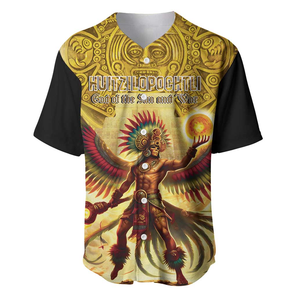 Mexico Panquetzaliztli Baseball Jersey Huitzilopochtli - Aztec God of Sun and War - Wonder Print Shop