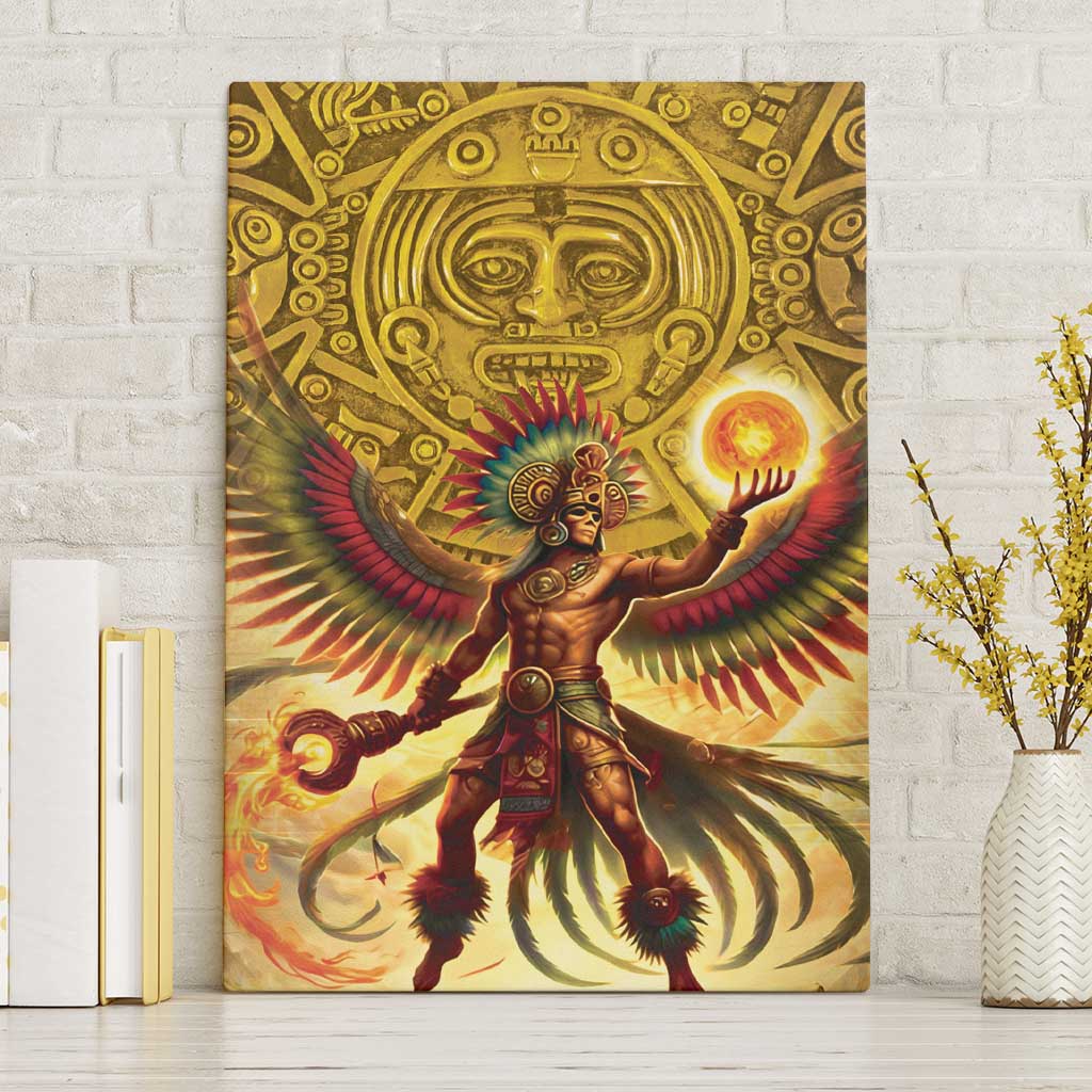 Mexico Panquetzaliztli Canvas Wall Art Huitzilopochtli - Aztec God of Sun and War - Wonder Print Shop