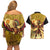 Mexico Panquetzaliztli Couples Matching Off Shoulder Short Dress and Hawaiian Shirt Huitzilopochtli - Aztec God of Sun and War