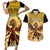 Mexico Panquetzaliztli Couples Matching Short Sleeve Bodycon Dress and Hawaiian Shirt Huitzilopochtli - Aztec God of Sun and War