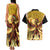 Mexico Panquetzaliztli Couples Matching Tank Maxi Dress and Hawaiian Shirt Huitzilopochtli - Aztec God of Sun and War