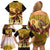 Mexico Panquetzaliztli Family Matching Off Shoulder Short Dress and Hawaiian Shirt Huitzilopochtli - Aztec God of Sun and War