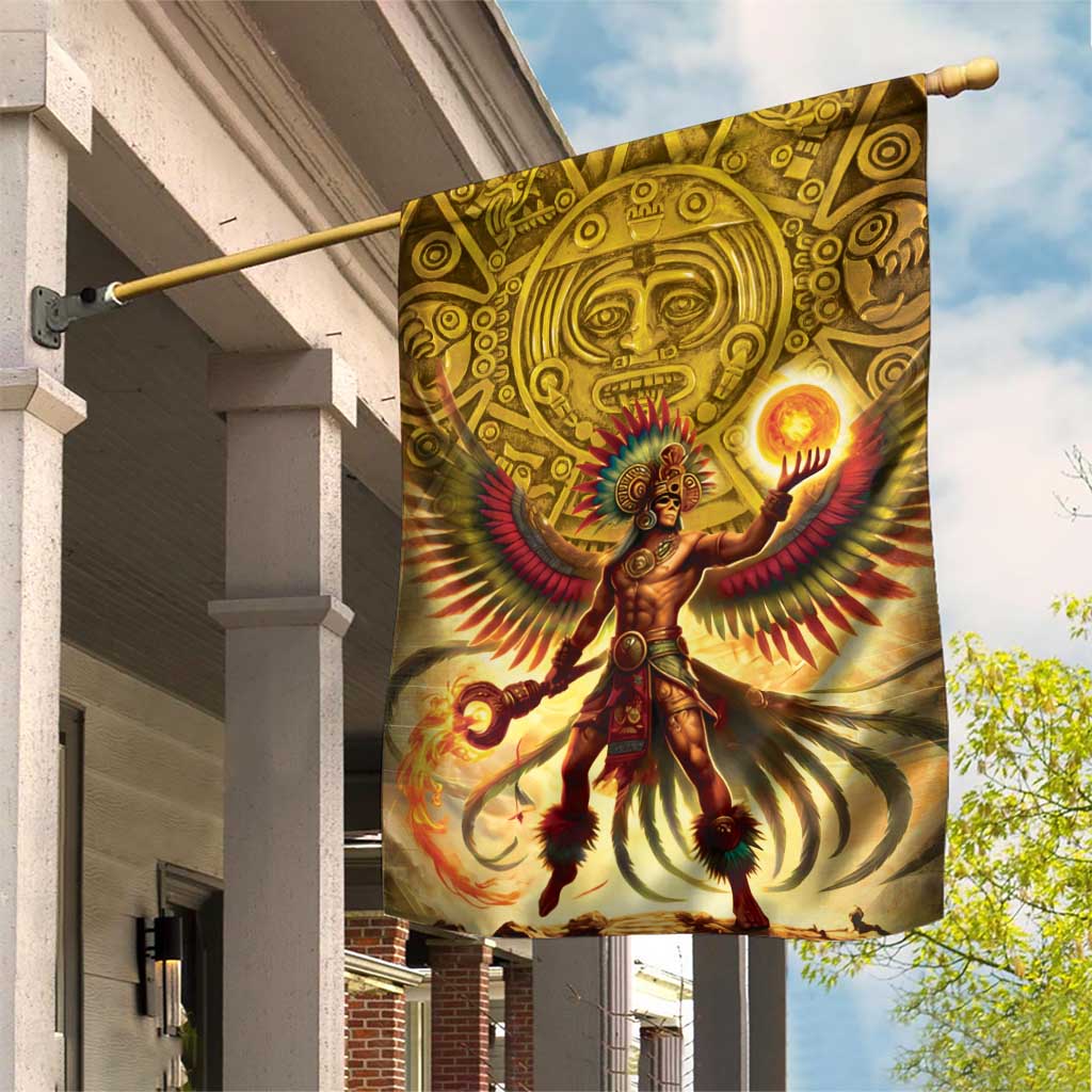 Mexico Panquetzaliztli Garden Flag Huitzilopochtli - Aztec God of Sun and War - Wonder Print Shop