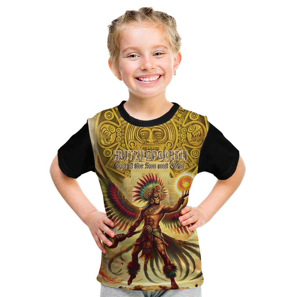 Mexico Panquetzaliztli Kid T Shirt Huitzilopochtli - Aztec God of Sun and War