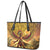 Mexico Panquetzaliztli Leather Tote Bag Huitzilopochtli - Aztec God of Sun and War - Wonder Print Shop