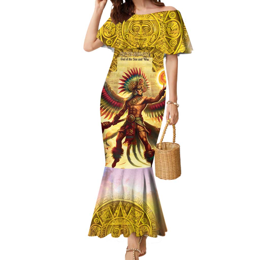 Mexico Panquetzaliztli Mermaid Dress Huitzilopochtli - Aztec God of Sun and War