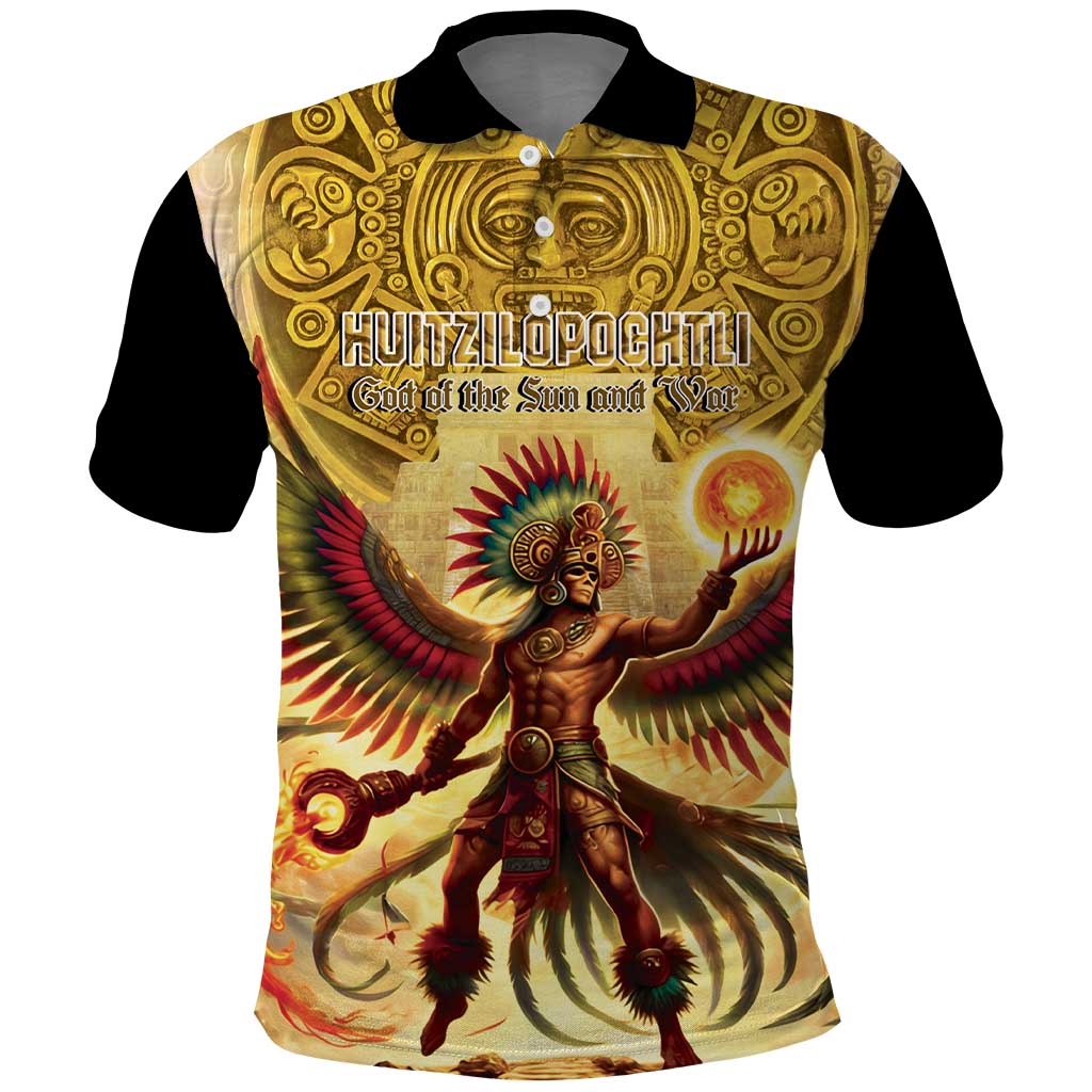 Mexico Panquetzaliztli Polo Shirt Huitzilopochtli - Aztec God of Sun and War