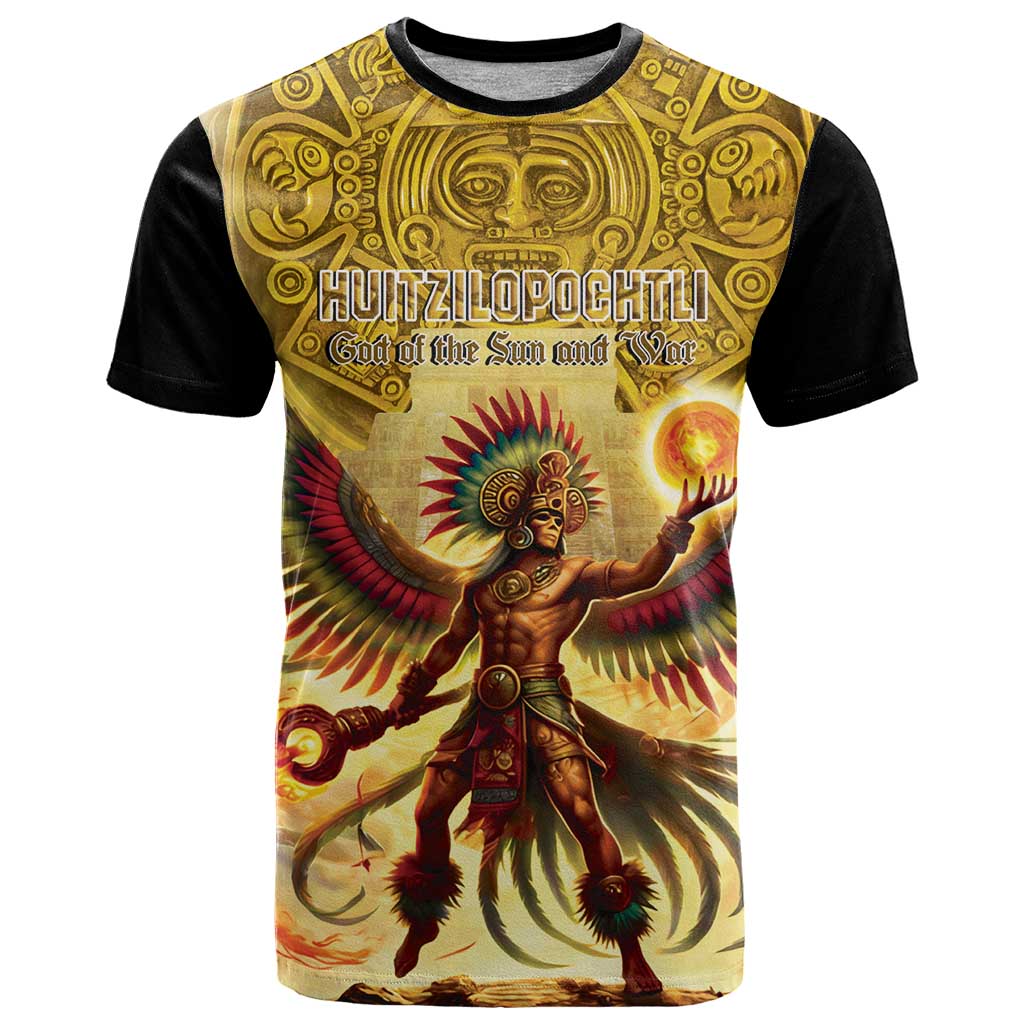 Mexico Panquetzaliztli T Shirt Huitzilopochtli - Aztec God of Sun and War