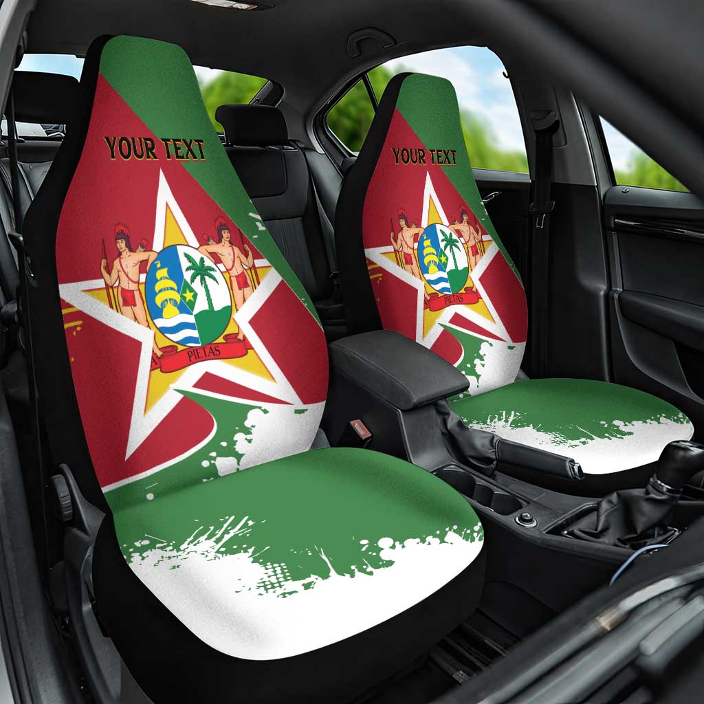 Personalized Suriname Independence Day Car Seat Cover Coat Of Arms - Flag Style - Wonder Print Shop