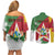 Personalized Suriname Independence Day Couples Matching Off Shoulder Short Dress and Long Sleeve Button Shirt Coat Of Arms - Flag Style - Wonder Print Shop