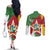 Personalized Suriname Independence Day Couples Matching Off The Shoulder Long Sleeve Dress and Long Sleeve Button Shirt Coat Of Arms - Flag Style