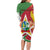 Personalized Suriname Independence Day Long Sleeve Bodycon Dress Coat Of Arms - Flag Style - Wonder Print Shop