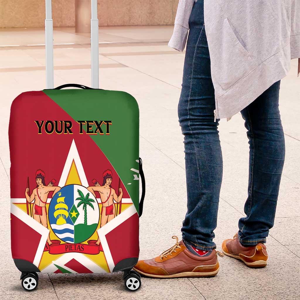 Personalized Suriname Independence Day Luggage Cover Coat Of Arms - Flag Style - Wonder Print Shop