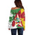 Personalized Suriname Independence Day Off Shoulder Sweater Coat Of Arms - Flag Style - Wonder Print Shop