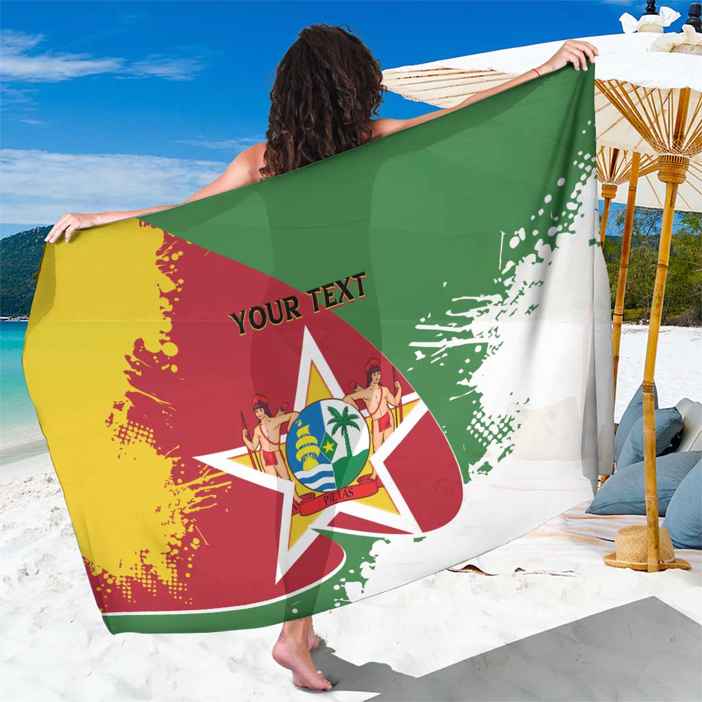 Personalized Suriname Independence Day Sarong Coat Of Arms - Flag Style - Wonder Print Shop