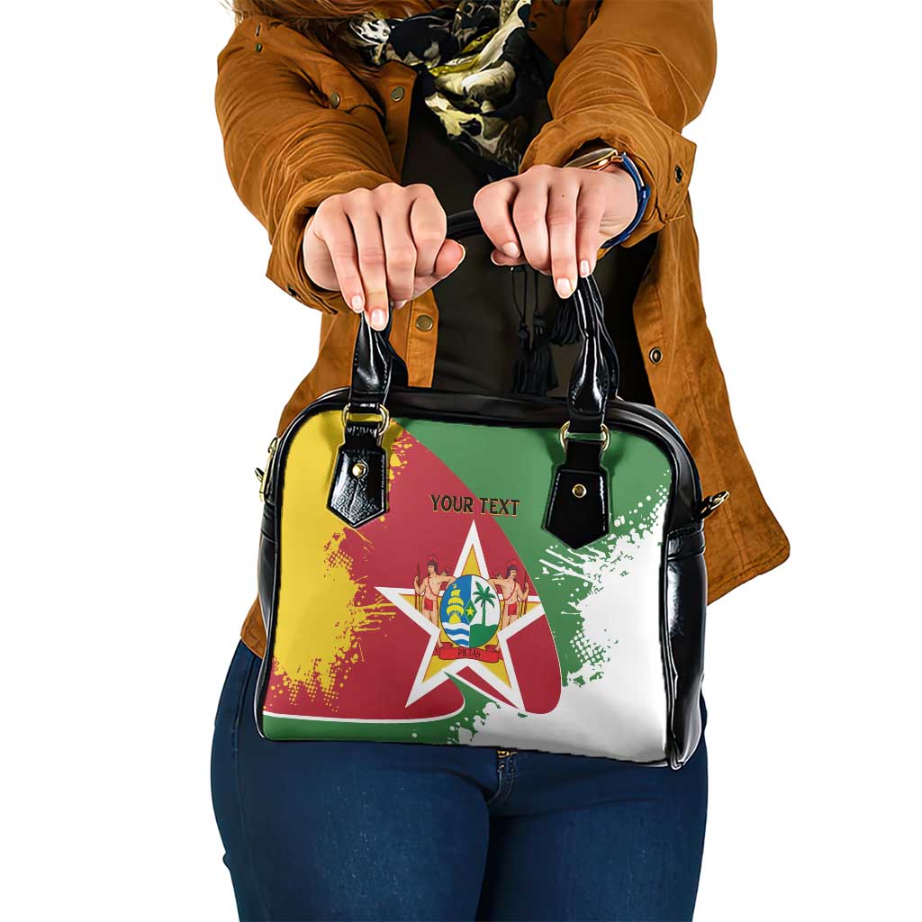 Personalized Suriname Independence Day Shoulder Handbag Coat Of Arms - Flag Style