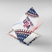 Canvas wall art USA baseball theme, angled view with your text and star accents