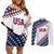 Custom Baseball 2024 USA Couples Matching Off Shoulder Short Dress and Long Sleeve Button Shirt Go United States - Wonder Print Shop