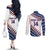 Custom Baseball 2024 USA Couples Matching Off The Shoulder Long Sleeve Dress and Long Sleeve Button Shirt Go United States