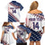 Custom Baseball 2024 USA Family Matching Off Shoulder Short Dress and Hawaiian Shirt Go United States - Wonder Print Shop