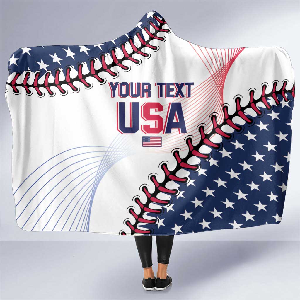 Custom Baseball 2024 USA Hooded Blanket Go United States