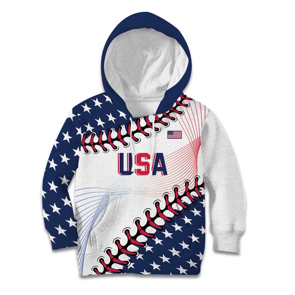 Custom Baseball 2024 USA Kid Hoodie Go United States - Wonder Print Shop