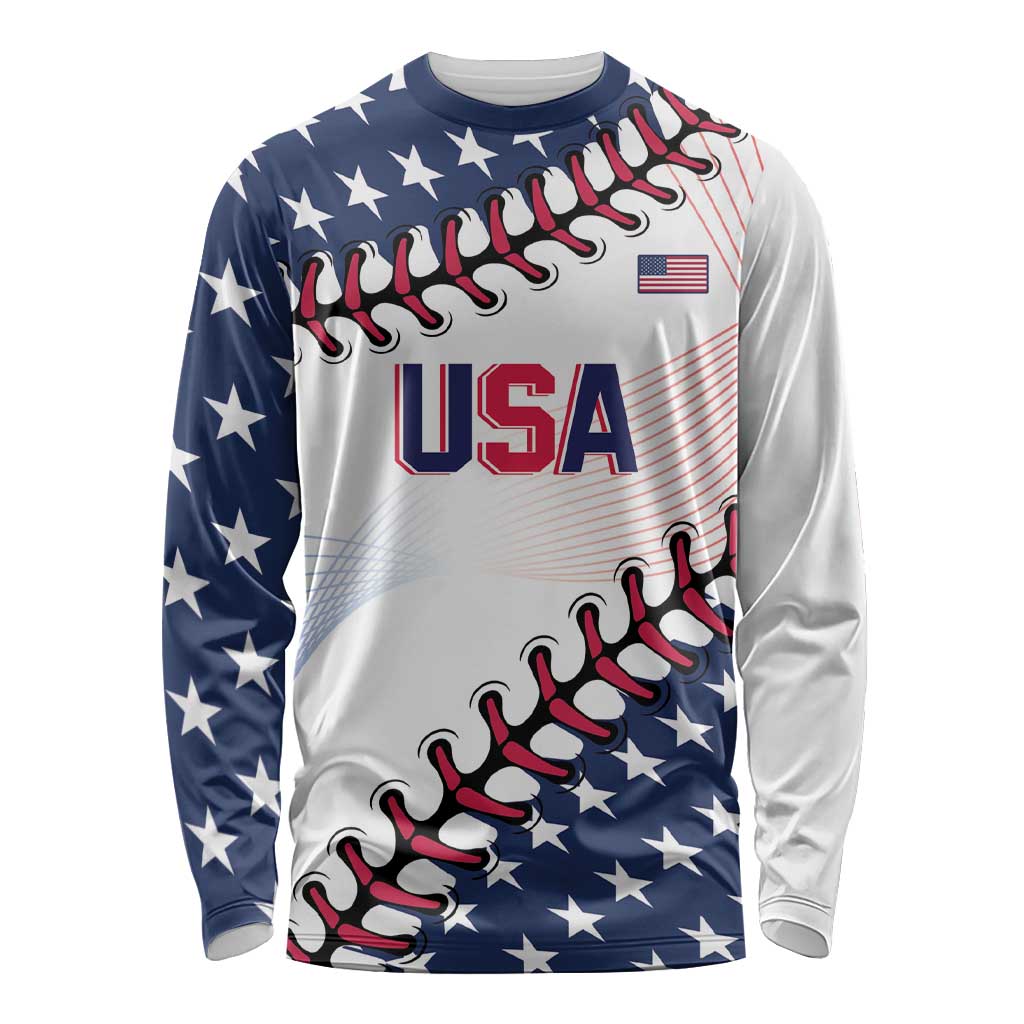 Custom Baseball 2024 USA Long Sleeve Shirt Go United States - Wonder Print Shop