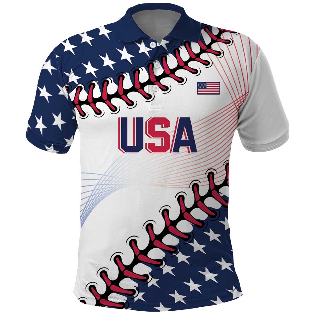 Custom Baseball 2024 USA Polo Shirt Go United States - Wonder Print Shop