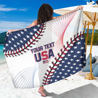 Baseball USA sarong with star-and-lace graphic and 'YOUR TEXT USA' print