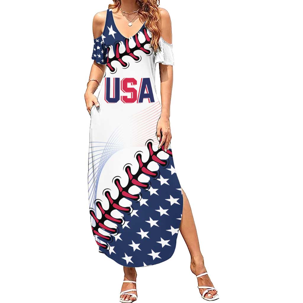 Custom Baseball 2024 USA Summer Maxi Dress Go United States